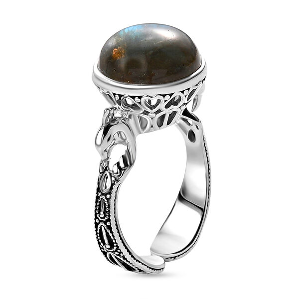 Sajen Silber - AAA Labradorit Ring 925 Silber rhodiniert (Gr&ouml;&szlig;e 19.00) ca. 5.47 ct image number 4