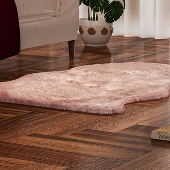 Luxury Edition: Wolkenweicher Kunstfell-Teppich, Altrosa