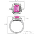 Ilakaka Rosa Saphir (Fissure gefüllt) und Zirkon Halo Ring 925 Silber platiniert (Größe 16.00) ca. 3,91 ct image number 6