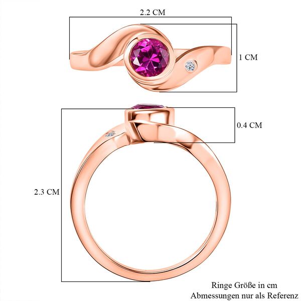 LUXURIANT AAA Labor Rosa Saphir und Zirkon Ring - 0,73 ct. image number 6
