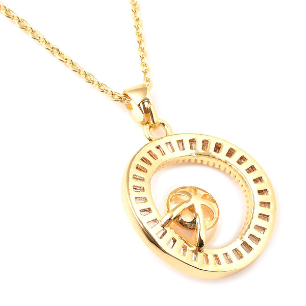 Wei&szlig;er S&uuml;&szlig;wasserperlen- und wei&szlig;er, k&uuml;nstlicher Diamant-Anh&auml;nger, Messing image number 5