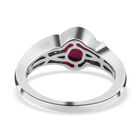 Afrikanischer Rubin und weißer Zirkon-Ring, (Fissure gefüllt), 925 Silber platiniert (Größe 18.00) ca. 1,27 ct image number 5