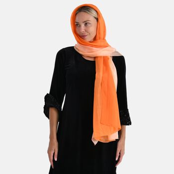 LA MAREY Signature Seidenschal aus 100% Maulbeerseide, 110 x 180 cm, Orange