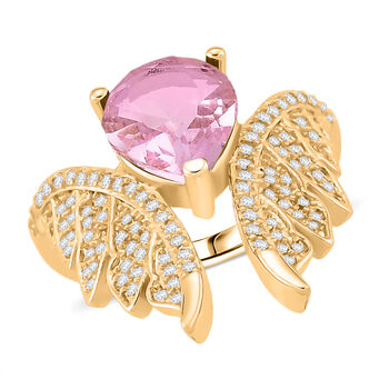 Rosa Zirkonia, Wei&szlig;er Zirkonia Ring Nickelfreies Messing (Gr&ouml;&szlig;e 20.75)