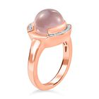 Rosenquarz und Zirkon-Ring, 925 Silber rosévergoldet  ca. 5,89 ct image number 4