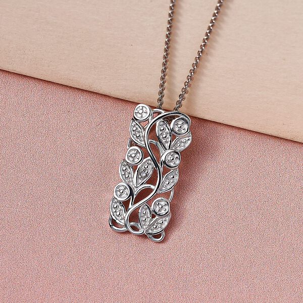 ALLORO Ring, Creolen und Anh&auml;nger mit Diamantakzenten, Silber platiniert image number 4