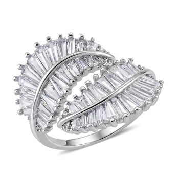 Wei&szlig;er Zirkonia Ring Nickelfreies Messing Flexibles (Gr&ouml;&szlig;e 19.00-20.00)