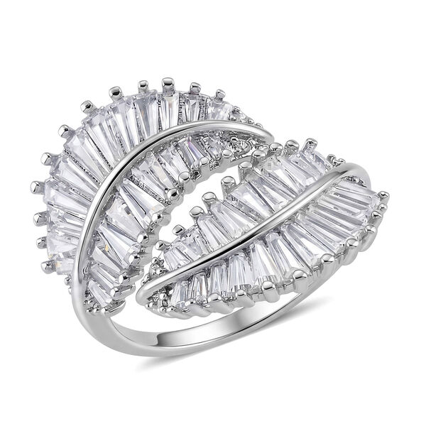 Wei&szlig;er Zirkonia Ring Nickelfreies Messing Flexibles (Gr&ouml;&szlig;e 19.00-20.00) image number 3