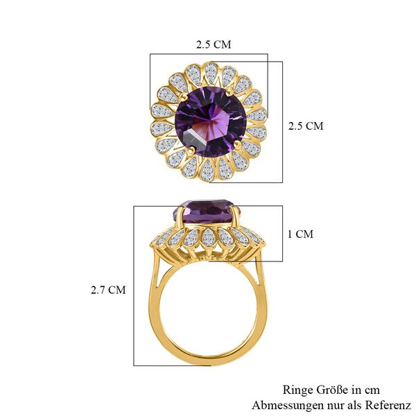 Afrikanischer Amethyst und Zirkon-Cocktail-Ring - 4,41 ct. image number 7