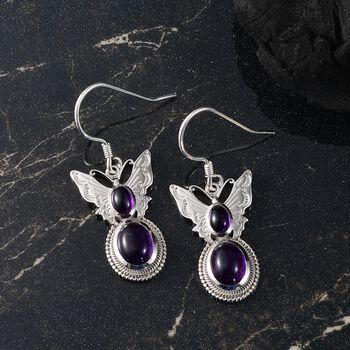 D joy AAA Afrikanischer Amethyst Ohrringe 925 Silber rhodiniert ca. 4.94 ct