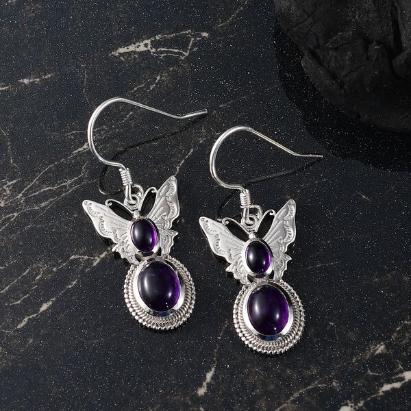 D joy AAA Afrikanischer Amethyst Ohrringe 925 Silber rhodiniert ca. 4.94 ct image number 2