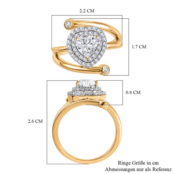 GP Amore Kollektion - Moissanit und Kanchanaburi blauer Saphir-Ring - 1,42 ct. image number 7