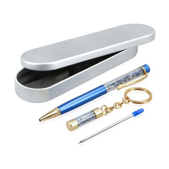 Larimar Edelstein Stift-Set, Blau