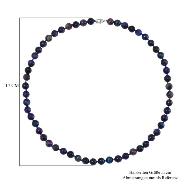 Mehrfarbige Tigerauge Halskette ca. 50 cm 925 Silber rhodiniert ca. 208.50 ct image number 5