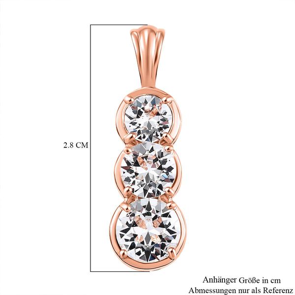 J Francis gefertigt mit SWAROVSKI- Weißer Kristall-Swarovski-Anhänger, 925 Silber rosévergoldet image number 6