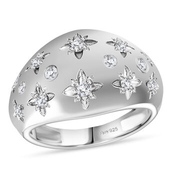 D'Joy Moissanit Ring, 925 Silber 750 vergoldet - 0,32 ct.