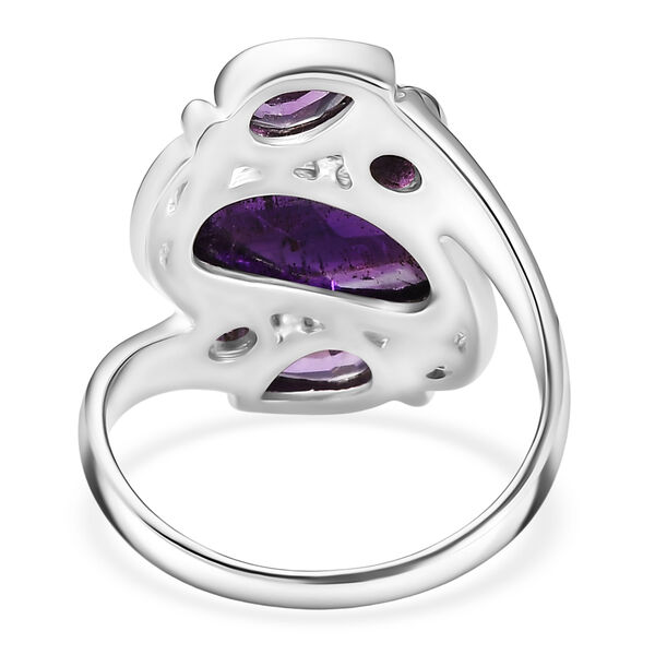 Sajen Silber-Afrikanischer Amethyst Ring 925 Silber rhodiniert (Gr&ouml;&szlig;e 19.00) ca. 3.98 ct image number 4