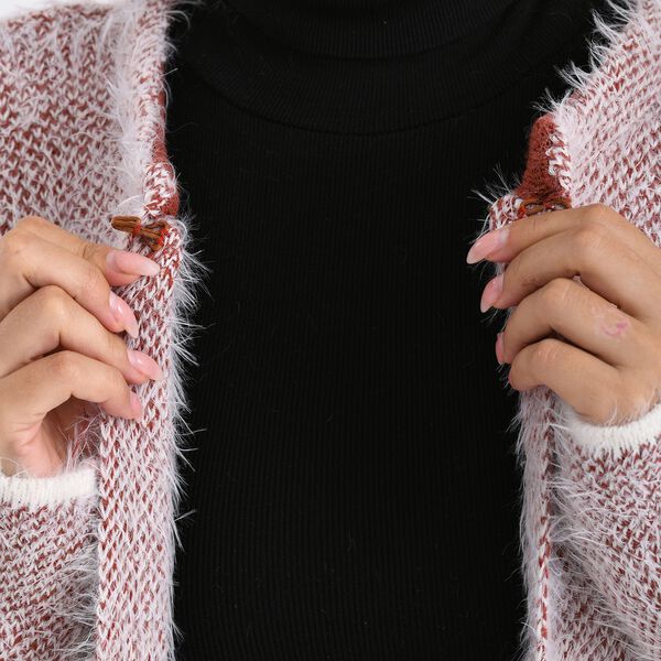 Kuschelweicher, langer Übergangs-Cardigan mit 2 Taschen, gestrickt, Braun image number 6