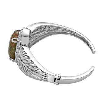 Unakite Armreif ca. 19 cm Edelstahl ca. 22,67 ct.