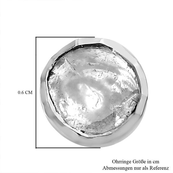 Handgefertigte Polki Solit&auml;r-Diamant-Ohrstecker in Silber, 0,25 ct. image number 7