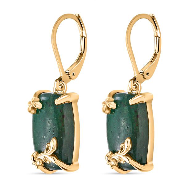 Grüne Aventurin Ohrringe, Messing, ca. 15.95 ct image number 4