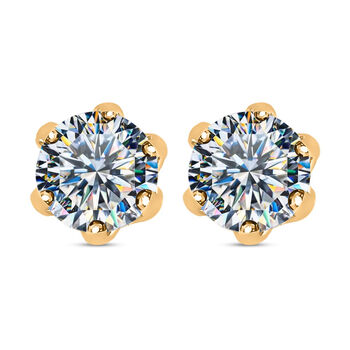 EF Moissanit Ohrringe 585 Gold ca. 1.50 ct