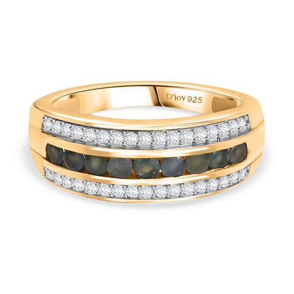 Djoy Alexandrit, Moissanit Ring 925 Silber 750 Gelbgold Vermeil (Größe 19.00) ca. 0.83 ct image number 0