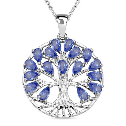 Blauer Zirkonia Halskette ca. 50 cm Messing