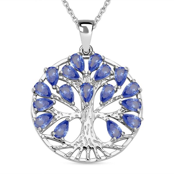 Blauer Zirkonia Halskette ca. 50 cm Messing image number 0