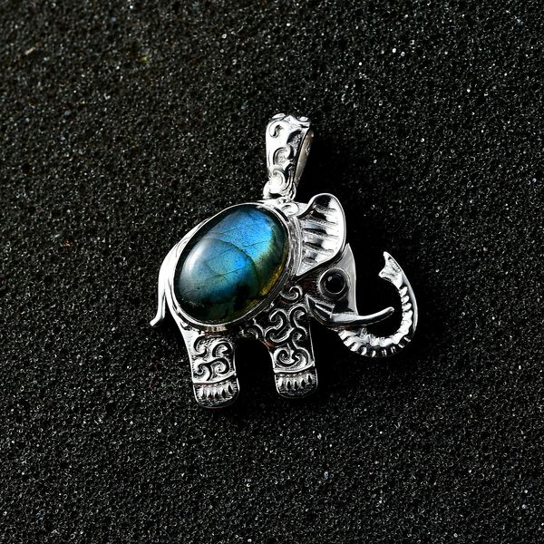 AAA Labradorit und schwarzer Spinell-Anhänger - 6,89 ct. image number 3