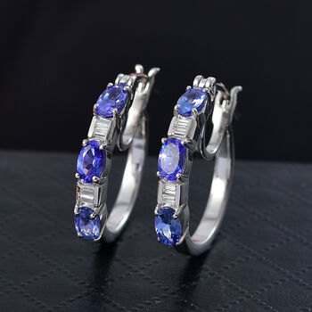 D'Joy Tansanit und Moissanit Ohrringe - 1,51 ct.