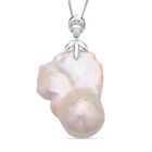 S&uuml;&szlig;wasser Perlen-Anh&auml;nger mit Kette, 925 Silber rhodiniert ca. 0.09 ct