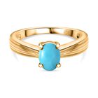Amerikanischer, natürlicher Sleeping Beauty Türkis Ring, 925 Silber Gelbgold Vermeil, (Größe 21.00) ca. 0.74 ct
