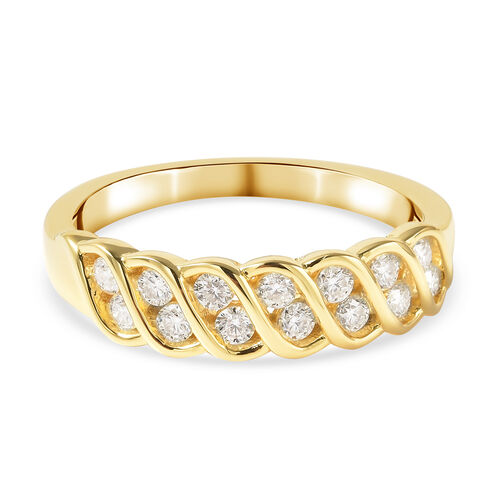Moissanit Ring 925 Silber Vermeil YG ca. 0.3 image number 0