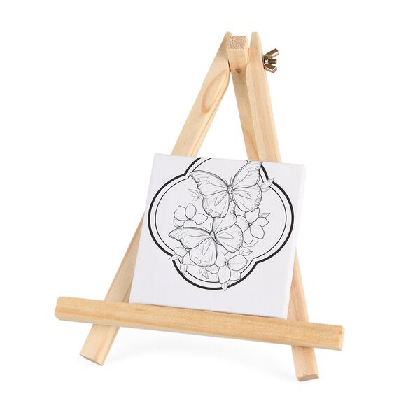 Leinwand-Malset - 3-teiliges Set mit Schmetterlings-, Elster- und Einhornmotiv, inklusive Farben, Mischpalette und Pinseln image number 6