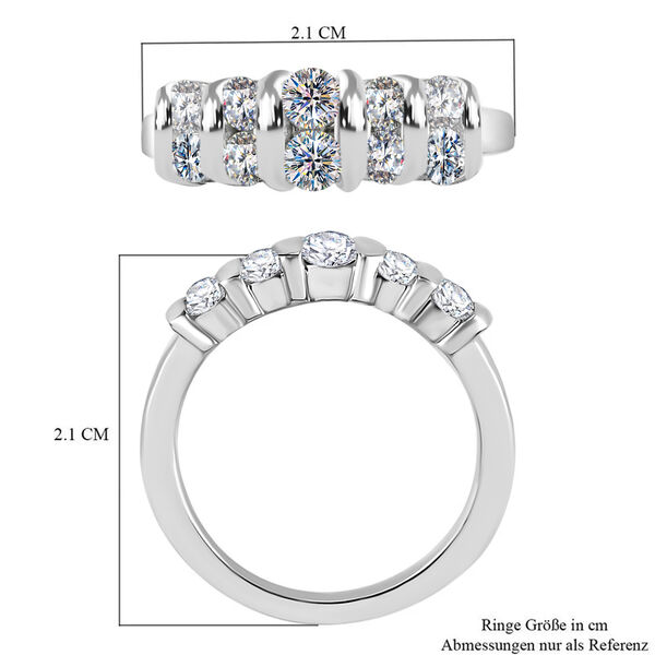 LUSTRO STELLA Hergestellt mit ZIRKONIA Ring 925 Silber Platin-&Uuml;berzug (Gr&ouml;&szlig;e 16.00) 1.35 ct image number 6