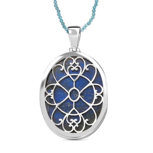 AAA Labradorit und Apatit Anhänger mit 45cm Kette - 110 ct. image number 5