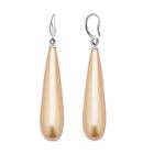 Goldene Muschelkernperle Ohrringe, 925 Silber, rhodiniert