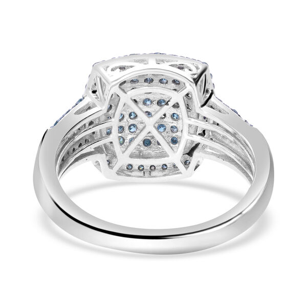Blauer Diamant Ring 925 Silber platiniert (Größe 17.00) ca. 1.00 ct image number 3