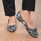 LA MAREY - Damen Ballerinas, Schlangenhautmuster, Größe 40, Schwarz und Weiß