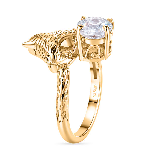 GP - AA Regenbogen Mondstein, Kanchanaburi Blauer Saphir Ring 925 Silber 750 Vergoldet (Gr&ouml;&szlig;e 18.00) ca. 1,96 ct image number 4