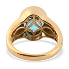 Schweizer Blautopas Solitär Ring 925 Silber 585 Vergoldet image number 5