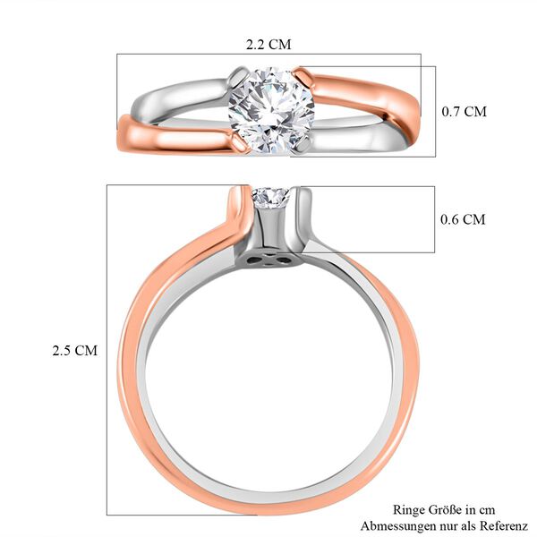 Zweifarbiger Moissanit-Ring - 0,80 ct image number 6