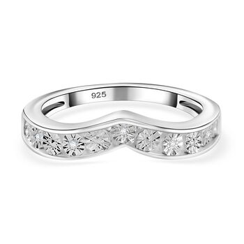 Wei&szlig;er Diamant Ring, 925 Silber (Gr&ouml;&szlig;e 16.00) ca.