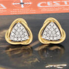Weiße Diamant-Ohrringe, 925 Silber Gelbgold Vermeil, ca. 0.50 ct image number 1