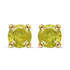 Gelbe Diamant-Ohrringe, P1 SGL zertifiziert, 585 Weißgold ca. 0,40 ct