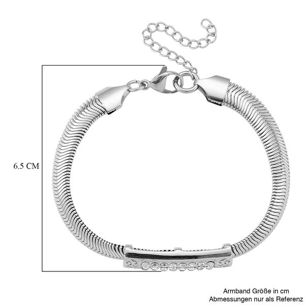 Weißes 19+5 cm Kristallarmband in Silberton image number 4