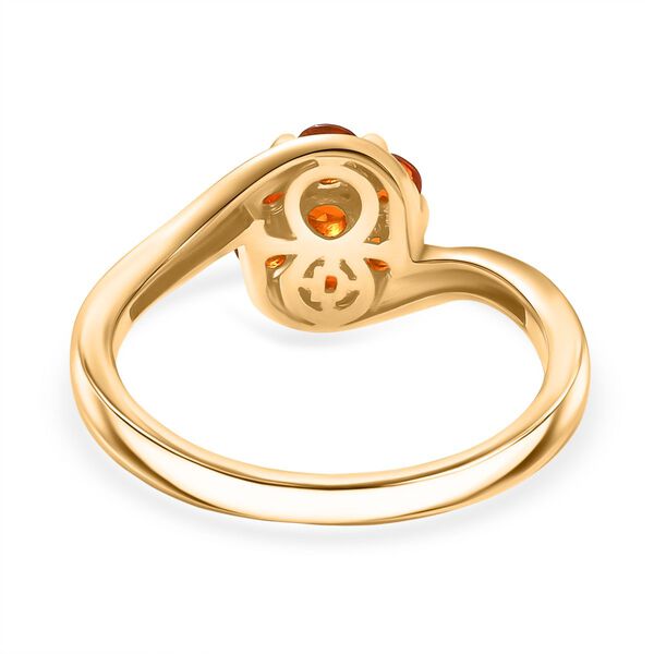 D'Joy AAA Blaze Feueropal Ring 925 Silber 750 Gelb Vergoldet (Gr&ouml;&szlig;e 18.00) ca. 0,42 ct image number 6