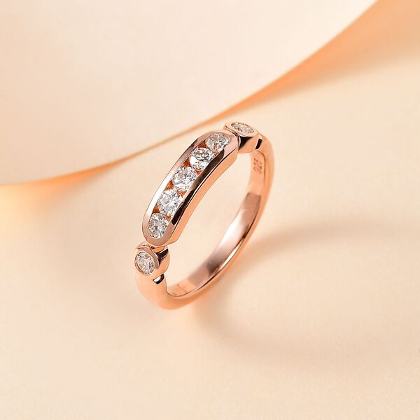 Moissanit Ring, 925 Silber Roségold Vermeil - 0,49 ct. image number 2