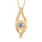 Moissanit Schmuckset 925 Silber Gelbgold Vermeil ca. 0.70 ct